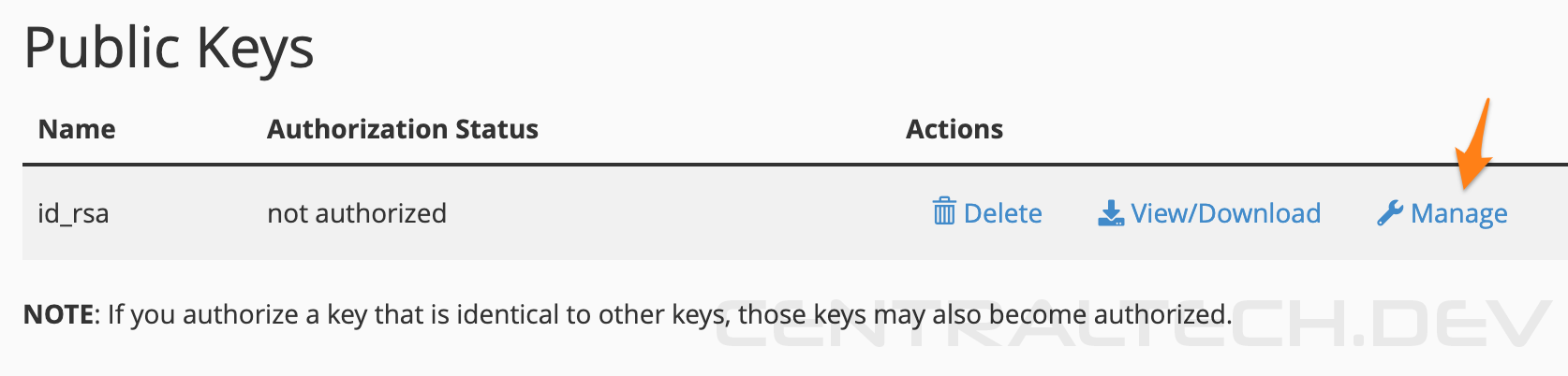 manage ssh key