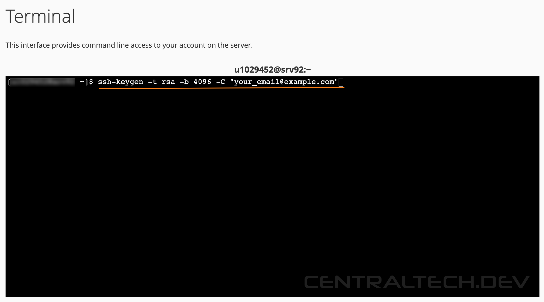 ssh keygen via terminal cpanel